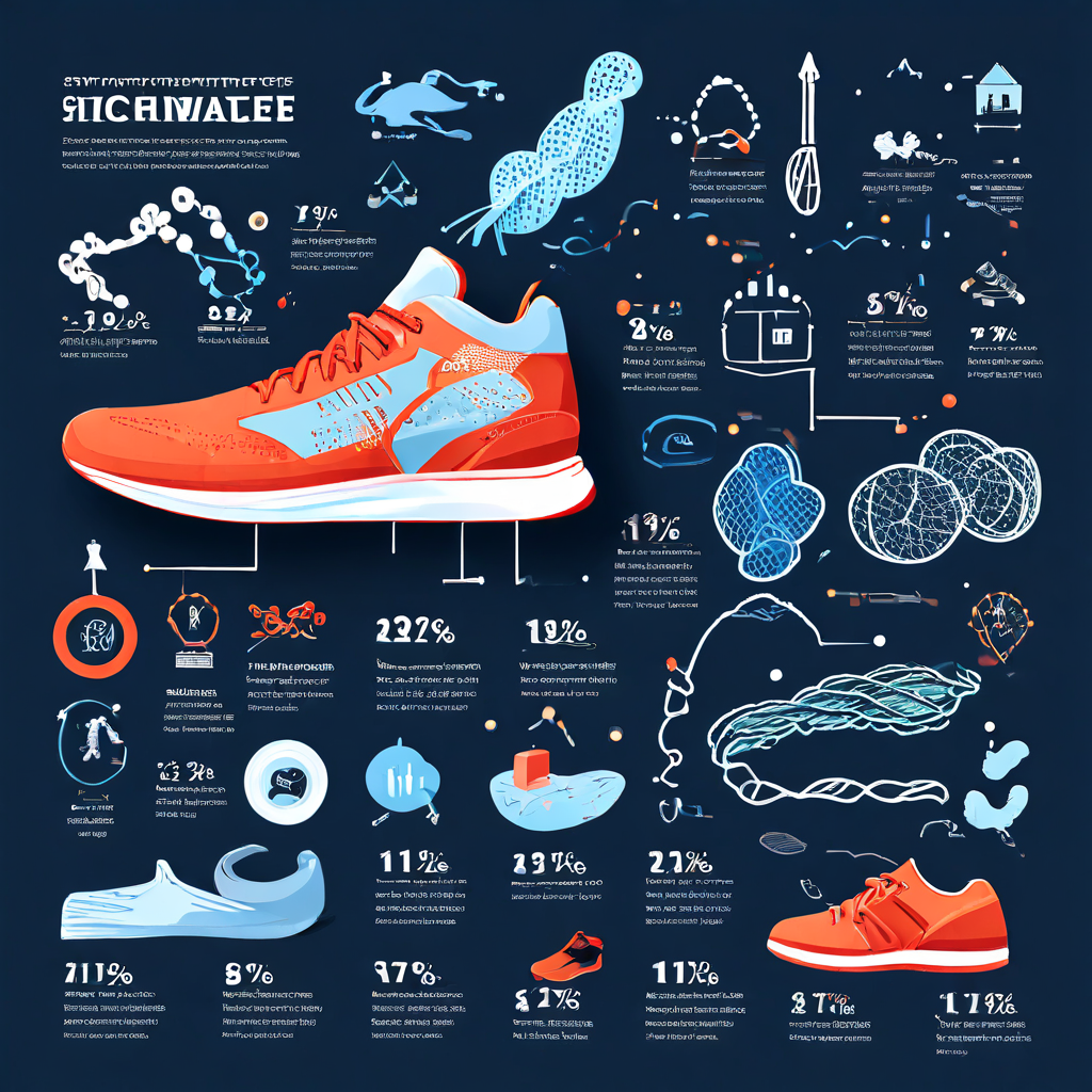 날씨 아이콘과 걸음 수, 신발 소재 등 숨은 변수가 신발끈 매는 전략에 미치는 영향을 다이어그램으로 분석한 인포그래픽 이미지입니다.