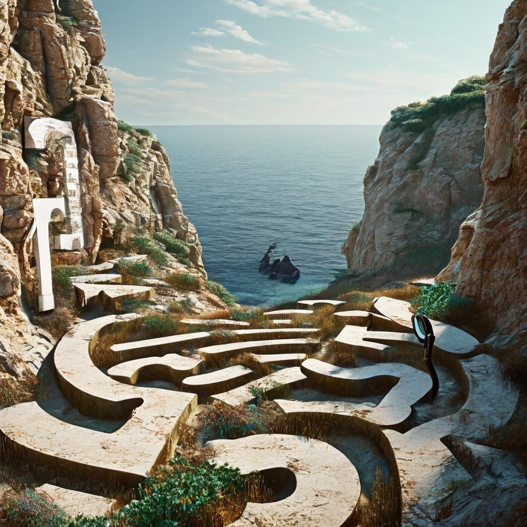 복잡한 퍼센트 기호의 미로를 지나 절벽으로 이어지는 길 위에 서 있지만, 확대경 아래에서는 견고한 길에 진정한 낮은 가격 태그가 명확하게 드러나는 모습을 상징적으로 표현한 이미지입니다.