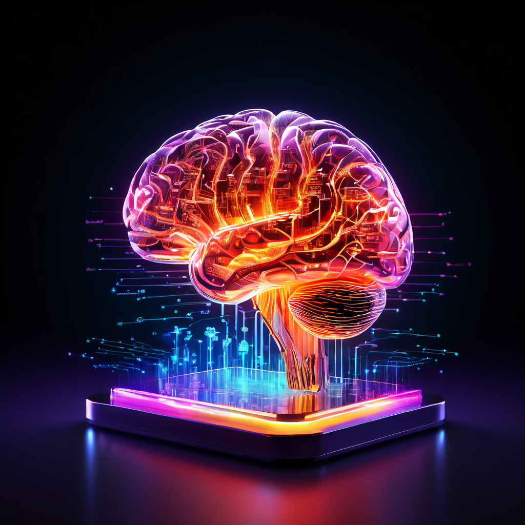 디지털 두뇌가 개인 데이터 스트림을 분석하여 최적의 일상 루틴 경로를 설계하고, 그 끝에 목표 달성의 상징인 트로피를 배치하는 과정을 시각화한 개념 이미지입니다.