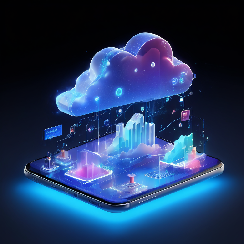 Digital platform interface showing a secure online verification workflow with abstract user data moving through cloud layers...