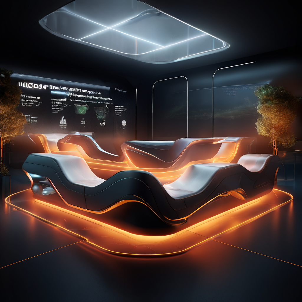 Lobby queue timing interface with layered data flow and secure session monitoring glow.